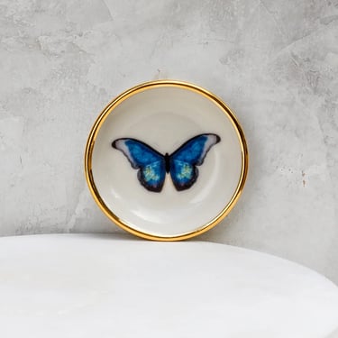 Blue Mopho Butterfly Handmade Ring Dish
