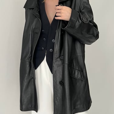 Vintage Givenchy Black Leather Coat