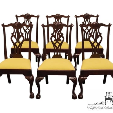 Set of 6 STICKLEY FURNITURE Solid Mahogany Traditional Chippendale Style Dining Side Chairs 