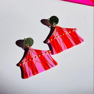 Circus tent earrings