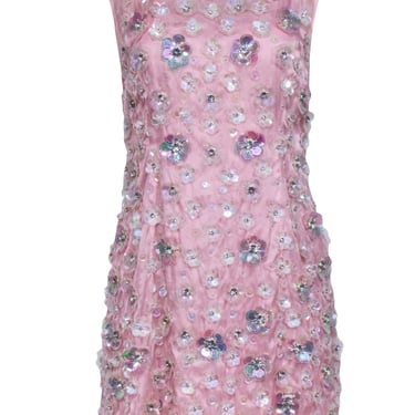 Cynthia Rowley - Pastel Pink w/ Transparent 3D Floral Design Dress Sz 4