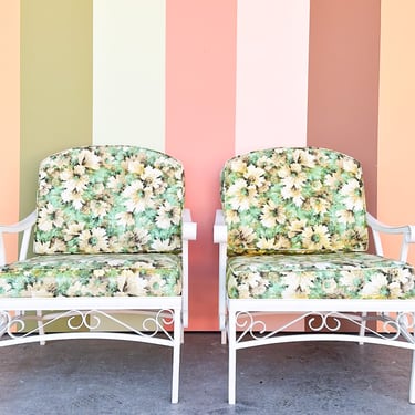 Pair of Palm Beach Style Aluminum Lounge Chairs