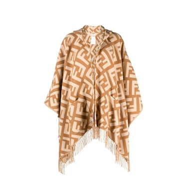 Fendi Ff Jacquard Cashmere Poncho Women