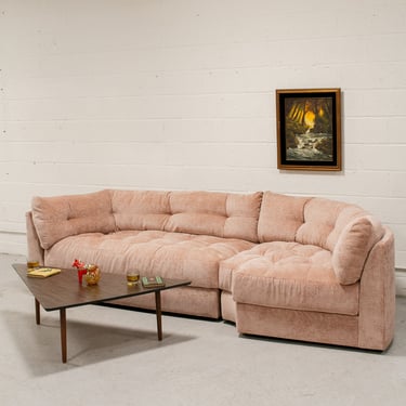 Prima Long Side and Corner Wedge and Chaise in Belmont Rose