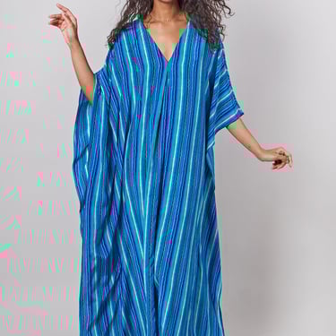 The Cleo Caftan | Blue Lorden Stripe