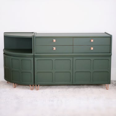 Nathan Squares / Parker Knoll Custom Design Sprayed Sideboard Credenza - Colour Matched - Vintage - Retro - MCM - Made To Order 