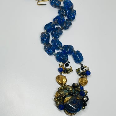 1940’s Unsigned Miriam Haskell Blue Beaded Necklace