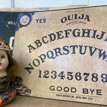 Vintage Ouija Board, Parker Brother's 601 Style, Original Box Complete Planchette, Salem Mass, William Fuld, Halloween Prop, Divination 