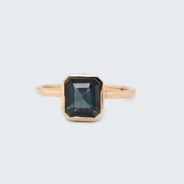 Jane Emerald-Cut 2.52ct Teal Montana Sapphire Engagement Ring