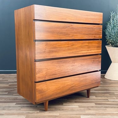 Mid-Century Modern Walnut Highboy Dresser by American of Martinsville, c.1950’s 