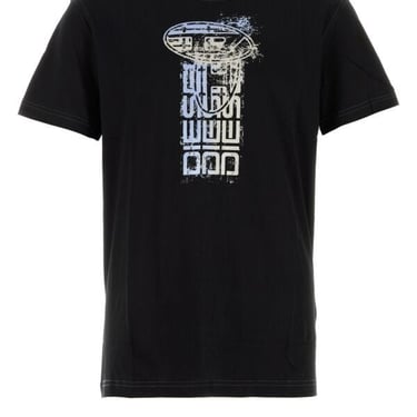 Diesel Men Black Cotton T-Diegor T-Shirt