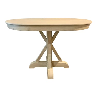 Organic Modern Bleached Ivory Wood Small Dining Table