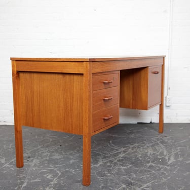 Vintage MCM teak wood 4 drawer desk | Free delivery in NYC and Hudson Valley areas 