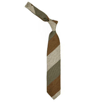 Paolo Albizzati Sage stripe 100% silk tie made in Italy