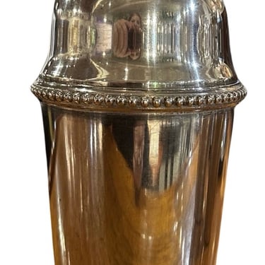 Silver Cocktail Shaker with Silver Beading Detail