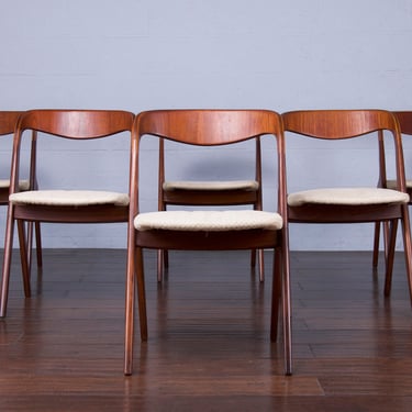 Mid Century Modern Danish Teak Dining Chairs By Vamo Mobelfabrik - Set of 6 - Stamped 