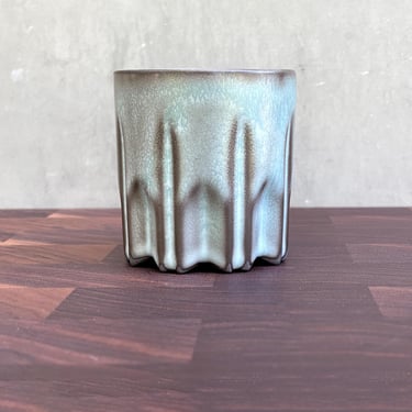 Black Porcelain Ceramic "Stealth Peak" Cup  -  Turqouise/ Brown 