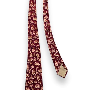 Vintage 1930s Paisley Necktie ~ Art Deco / Rockabilly / Swing ~ Neck Tie / Cravat ~ Foulard 