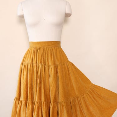 Mustard Corduroy Peasant Skirt XS/S