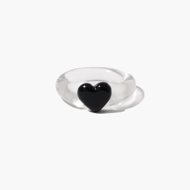 Cled Heart Icon Ring - Black Basalt/Green Forest