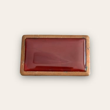 Vintage 1970’s Carnelian Brass Belt Buckle