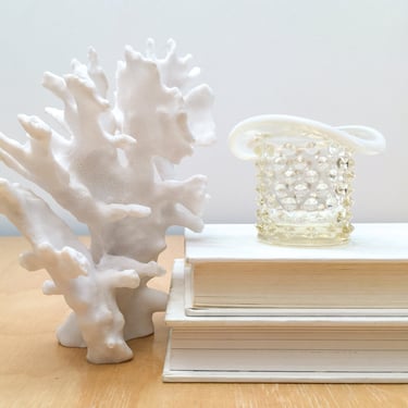 Fenton Opalescent Hobnail Glass Top Hat, Vintage White-Yellow-Clear Ombre Trinket Dish, Bud Vase, Toothpick HolderDot Art Glass Ruffle Vase 