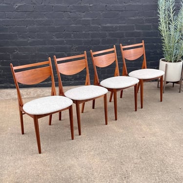Set of 4 Mid-Century Modern Walnut Dining Chairs by Kipp Stewart, c.1950’s 