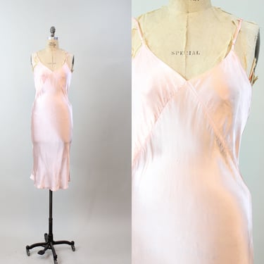 1930s BIAS CUT slip dress nightgown small medium | new winter 