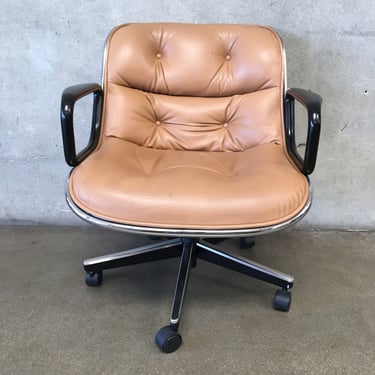 1970's Executive Leather Knoll Charles Pollock Office Chair #2