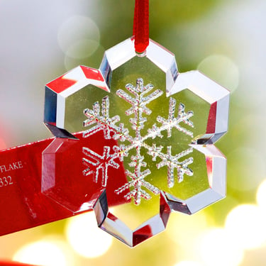 VINTAGE: German Gorham Snowflake Crystal Ornament in Box - Style 7781332 - Made in Germany - SKU 