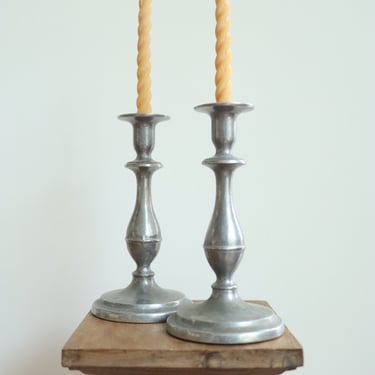 Pewter Candle sticks - Pair of 2