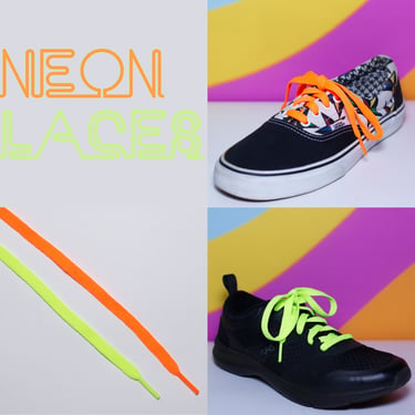 Neon Green and Orange Shoelaces | 35" 42" 48" 