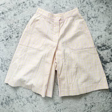 Vintage 1960s Gingham Skort / 23" 