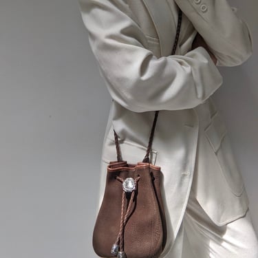 Vintage Pebbled Leather Bucket Bag