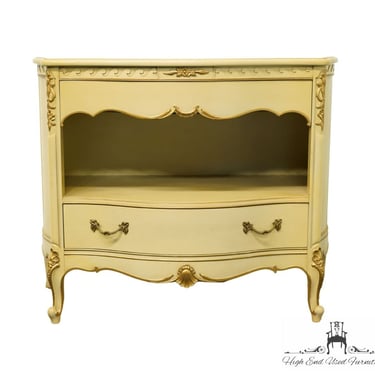 DREXEL FURNITURE Cream / Off White and Gold French Provincial Open Cabinet 40" Server Buffet 3221-3P 