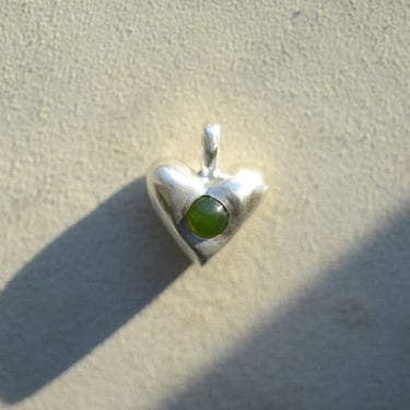 Gemstone Folk Heart Necklace