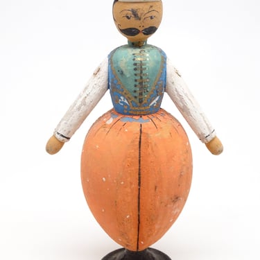 Antique German Wooden Palace Overseer  in Costume, Vintage Hand Painted Toy Doll from Mozart's Opera, Erzgebirge Germany 