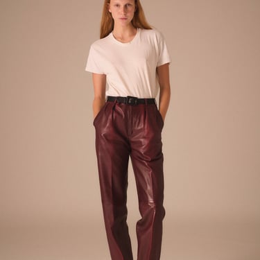 Ysl Lambskin Leather Trousers