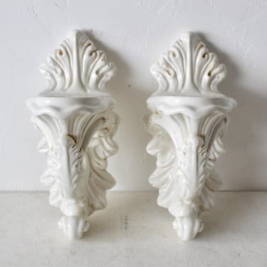 Italian Carraro Vittorio Majolica Ceramic Wall Sconces-a pair 