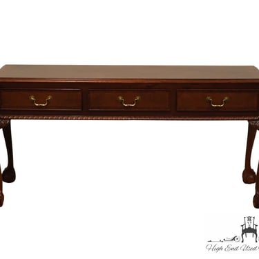 LINK TAYLOR Traditional Chippendale Style Heirloom Solid Mahogany 58" Ball & Claw Console / Sofa Table 