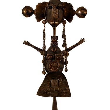 Brianna Kaufman Contemporary Tribal Folk Art Metal Spoon Sculpture 1992 