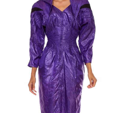 1980S Purple Nylon Parachute Dress 