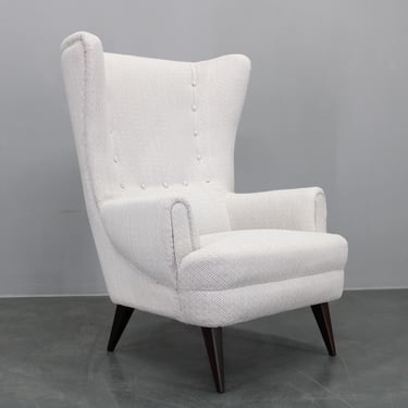 1960s Restored Wingback Chair, Czechoslovakia 