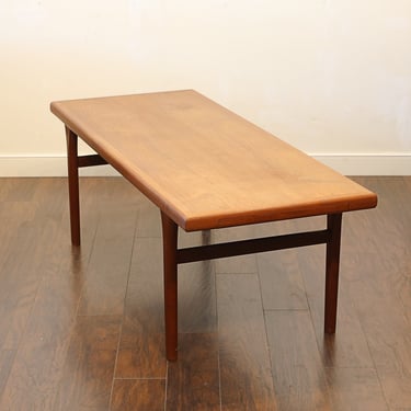 Vintage Danish MCM Teak Coffee Table with a Hidden Formica Shelf by PBS