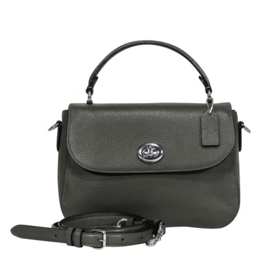 Coach - Olive Green Leather Fold-Over Purse