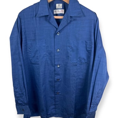 New Old Stock ~ Vintage 1950s IZOD of LONDON Atomic Fleck Rayon Sport Shirt ~ L ~ Loop / Camp Collar ~ NOS / Deadstock 