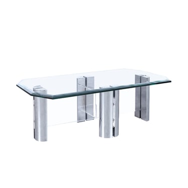 Vintage Chrome and Lucite Coffee Table