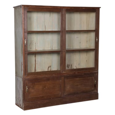 Dark Wood 2 Door Cabinet with Glass