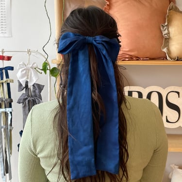 Silk Hair Bow, Naturally Dyed, Bow Clip | SAMPLE SALE 