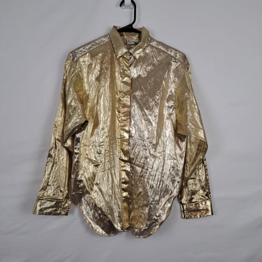 Vintage 70s / 80s Gold Button Down Shirt 